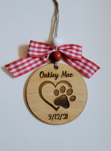 Personalized Paw Print Ornaments