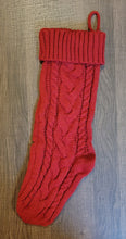 Load image into Gallery viewer, Christmas Stockings with name engraved on a leatherette patch
