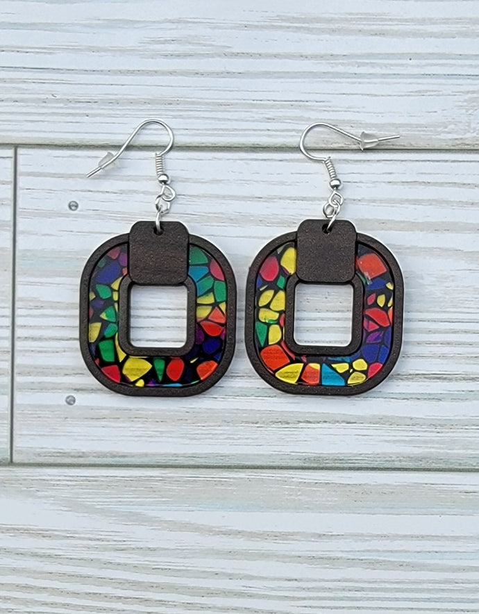 Stain Glass Inlay Earrings