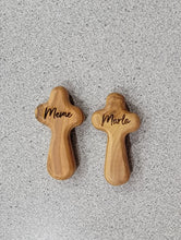 Load image into Gallery viewer, Olive Wood Pocket/Holding Crosses
