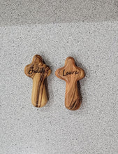 Load image into Gallery viewer, Olive Wood Pocket/Holding Crosses
