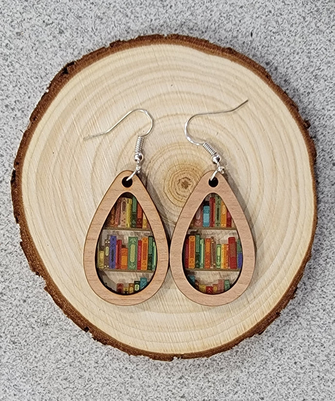 Books on Bookshelf Earrings