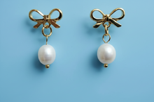 Load image into Gallery viewer, Petite Freshwater Pearl Charm Earrings
