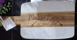 Marble & Acacia wood serving/cutting board
