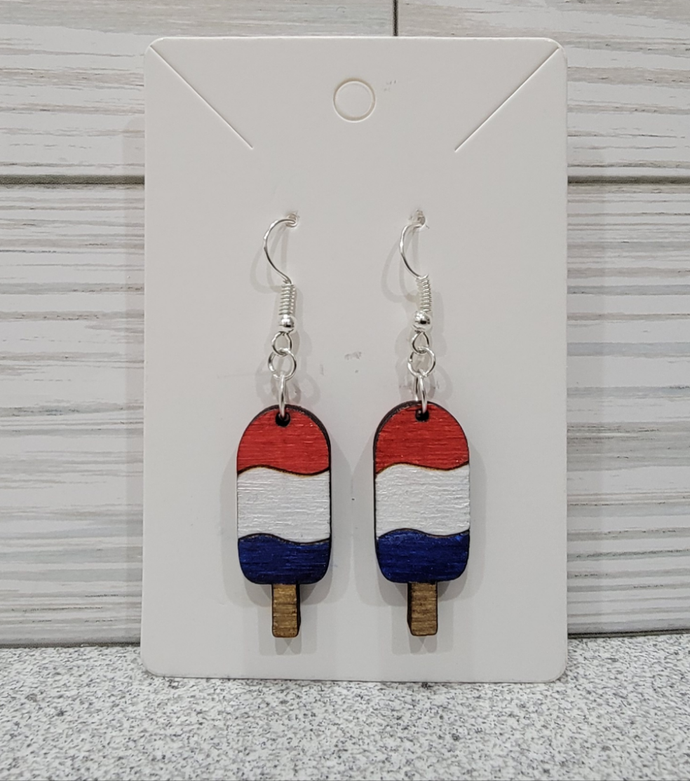 Red White & Blue Popsicle Earrings
