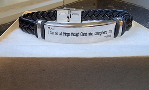 Mens Black Braided Cord Bracelet