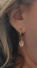 Load image into Gallery viewer, Tulip &amp; CZ Huggie Earrings
