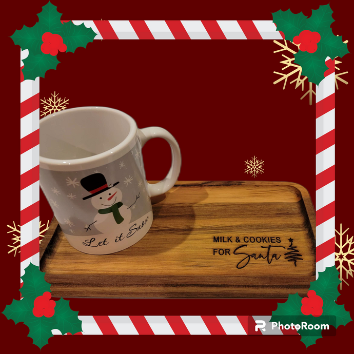 Milk & Cookies for Santa Tray