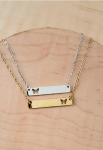 Personalized Butterfly Cut Out Necklace