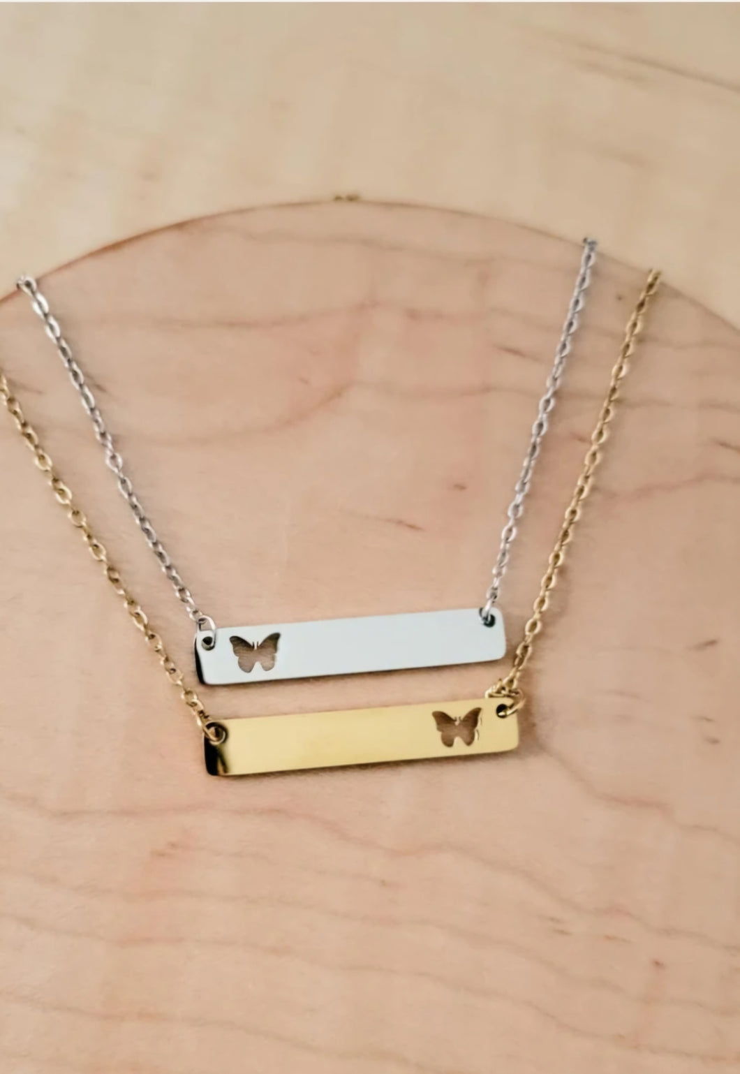 Personalized Butterfly Cut Out Necklace