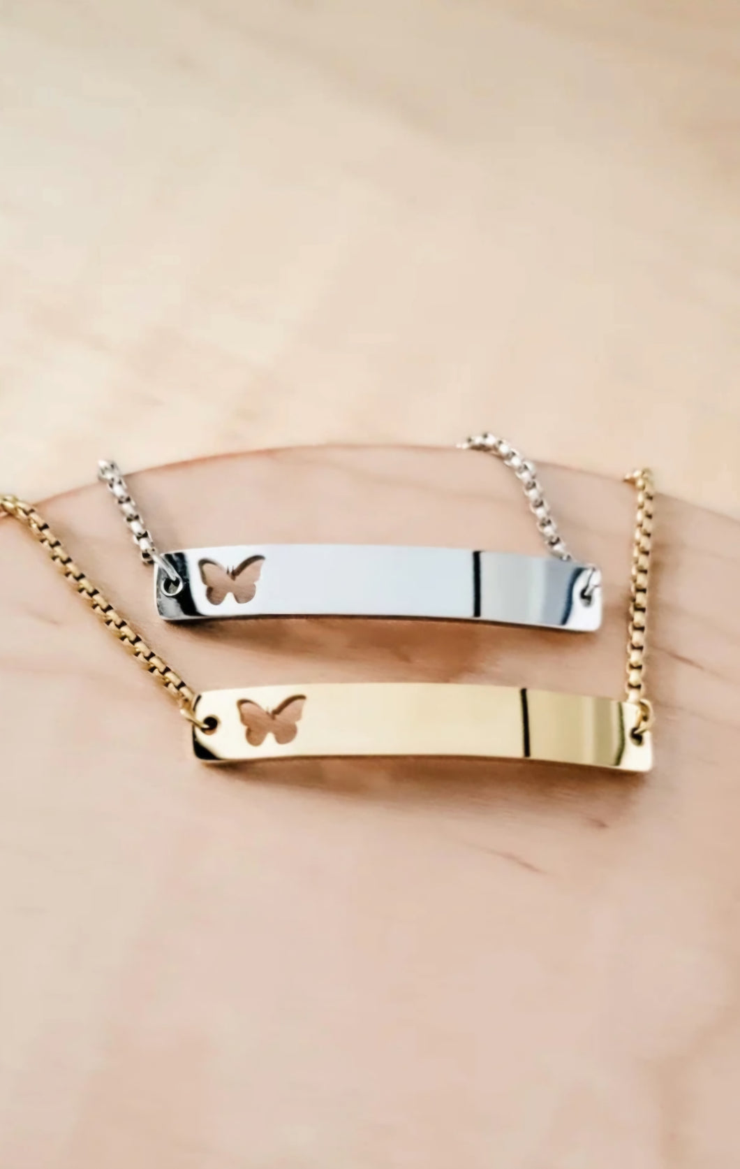 Personalized Butterfly Cut Out Bolo Bracelet