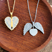 Load image into Gallery viewer, Sparkling Wings Hidden Heart Necklace
