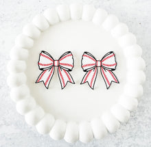 Load image into Gallery viewer, Baseball Bow Earrings Pre Order
