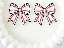 Load image into Gallery viewer, Baseball Bow Earrings Pre Order
