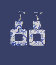 Load image into Gallery viewer, Antique China Square Earrings
