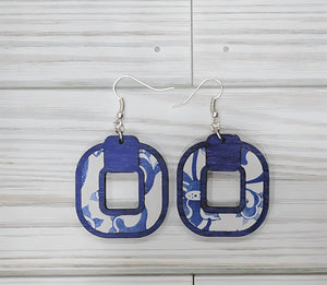 Blue China Inlay Earrings