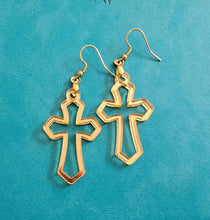 Load image into Gallery viewer, Hollow Cross Earrings
