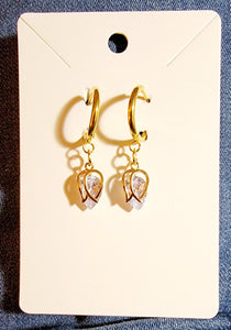 Tulip & CZ Huggie Earrings