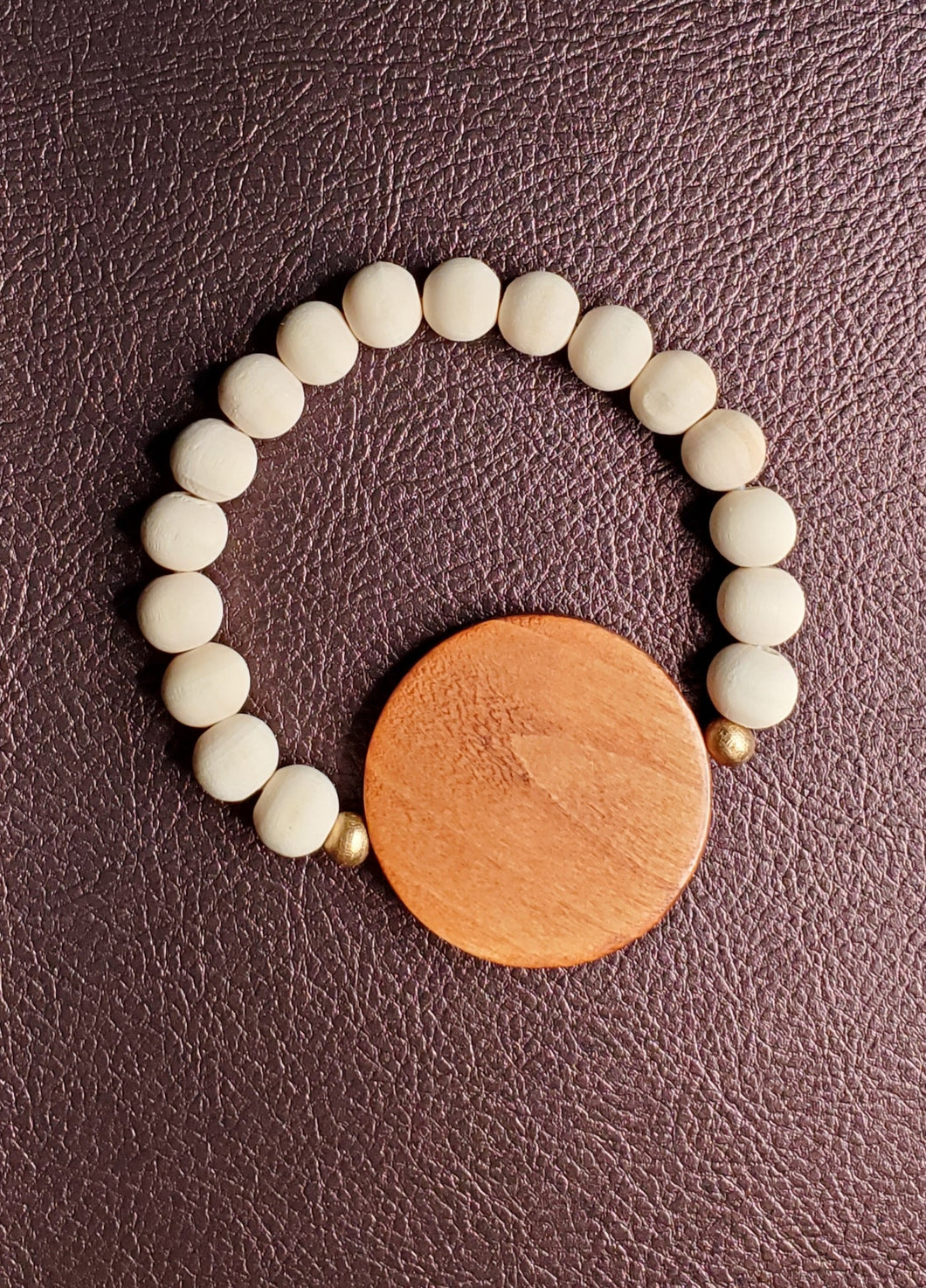 Ivory bead bracelet - engravable