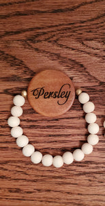 Ivory bead bracelet - engravable