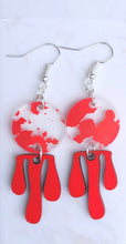 Load image into Gallery viewer, Blood splatter earrings
