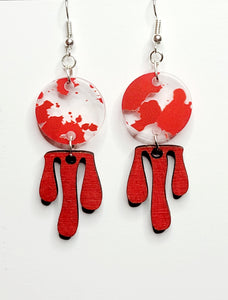 Blood splatter earrings