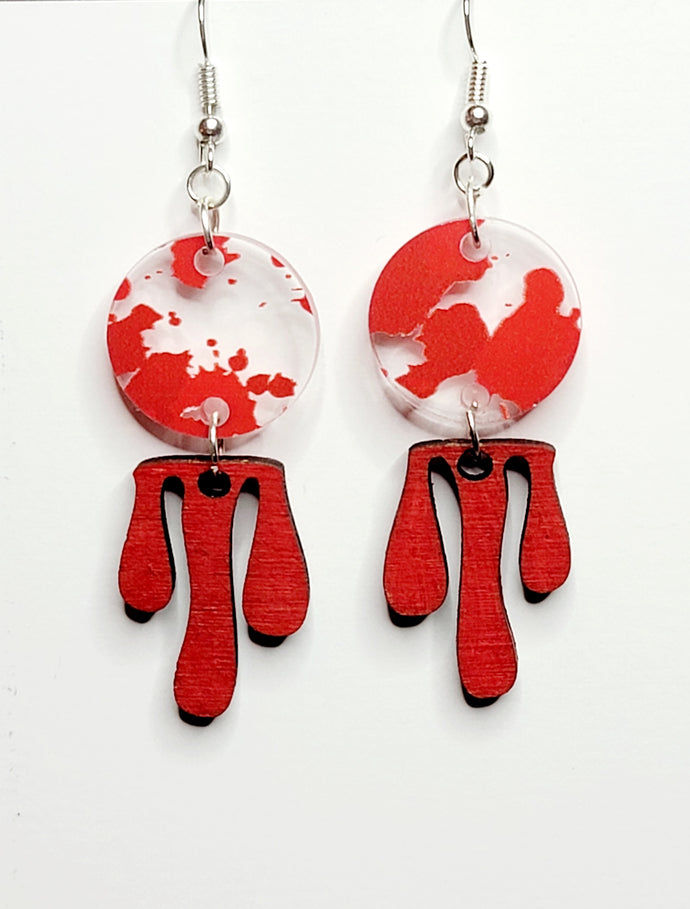 Blood splatter earrings