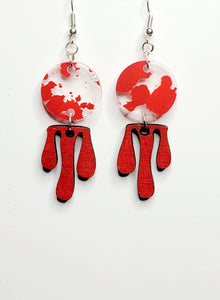 Blood splatter earrings