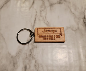 Wood Rectangle keychain