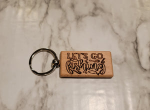 Wood Rectangle keychain