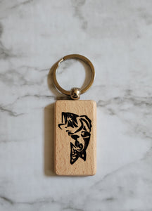 Wood Rectangle keychain