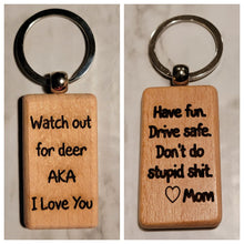 Load image into Gallery viewer, Wood Rectangle keychain
