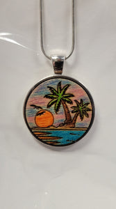 Painted Pendant Necklace