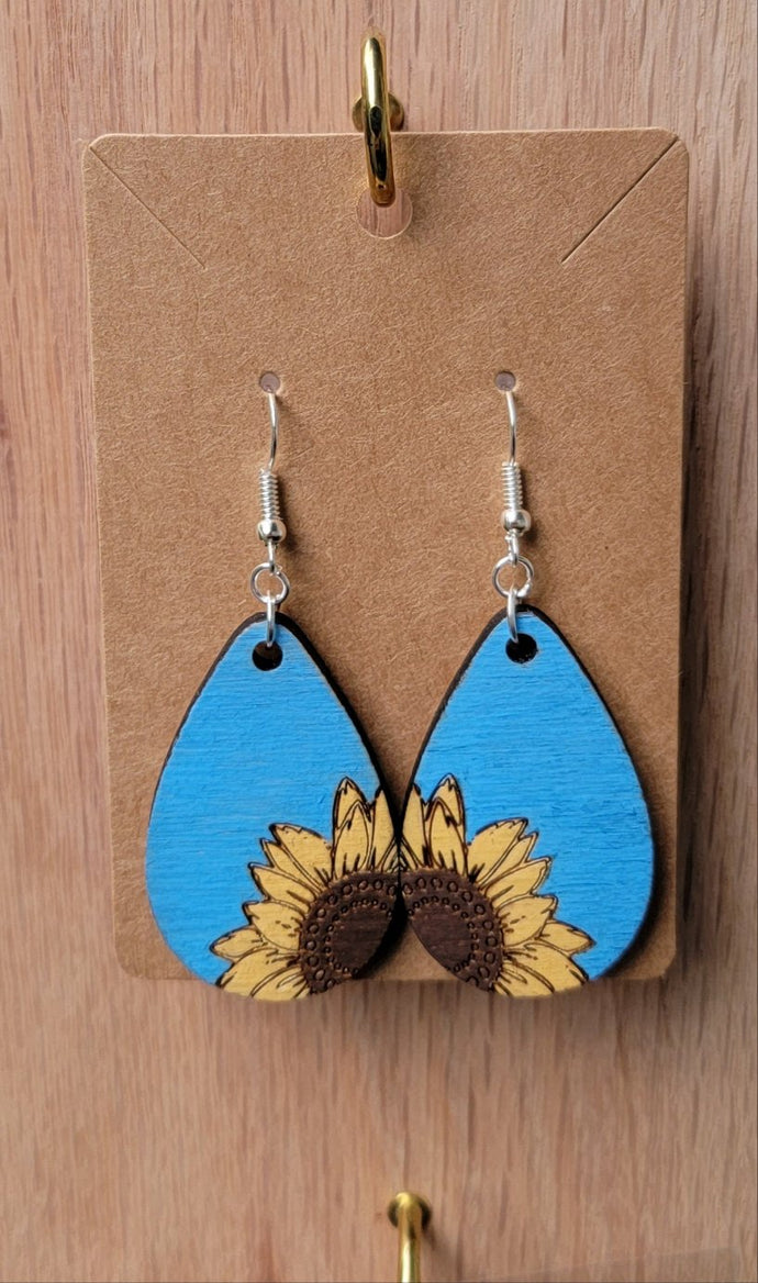 Sunflower Blue Background