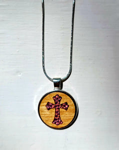 Cross painted pendant