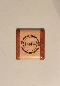 Maple & Rosewood compact mirror - Engravable SUPPLIER HAS DISCONTINUED THIS ITEM, PURCHASE WHILE YOU CAN