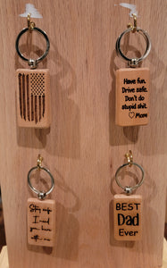 Wood Rectangle keychain