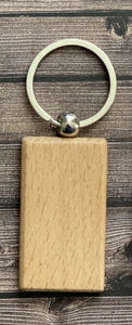 Wood Rectangle keychain