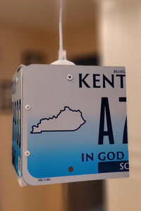 License plate pendant lamp