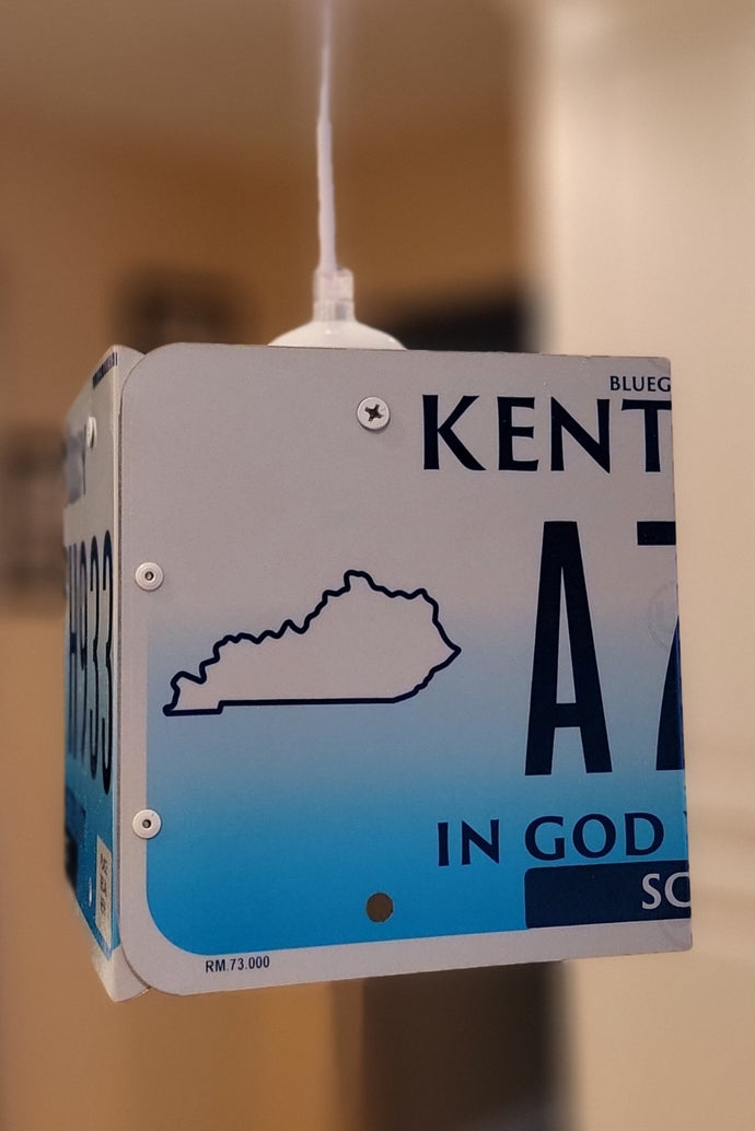 License plate pendant lamp